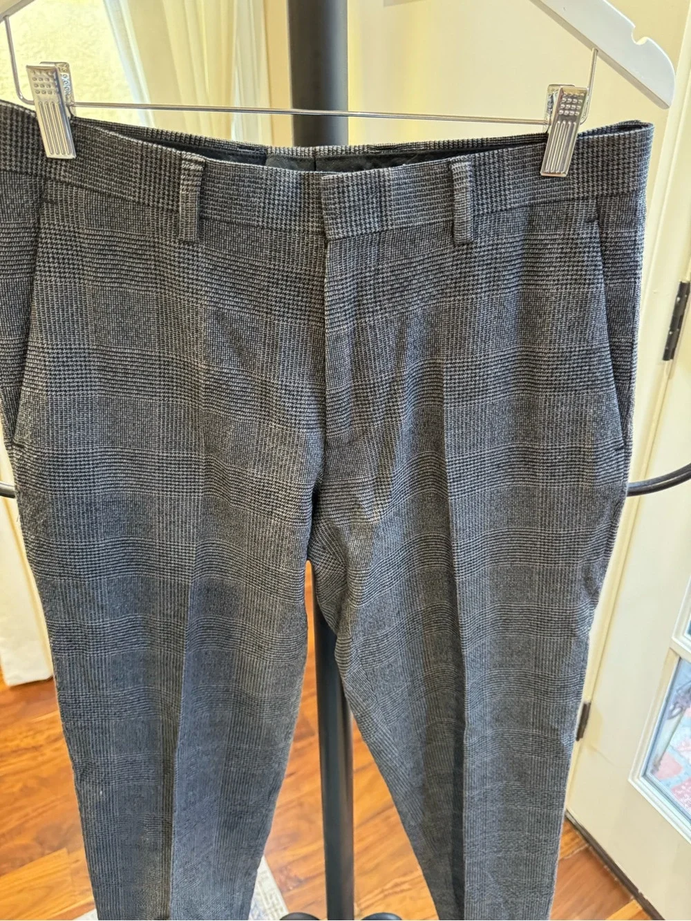 J. Crew Men's Charcoal Glen Plaid Dress Trousers Size 29 Lunlow Slim